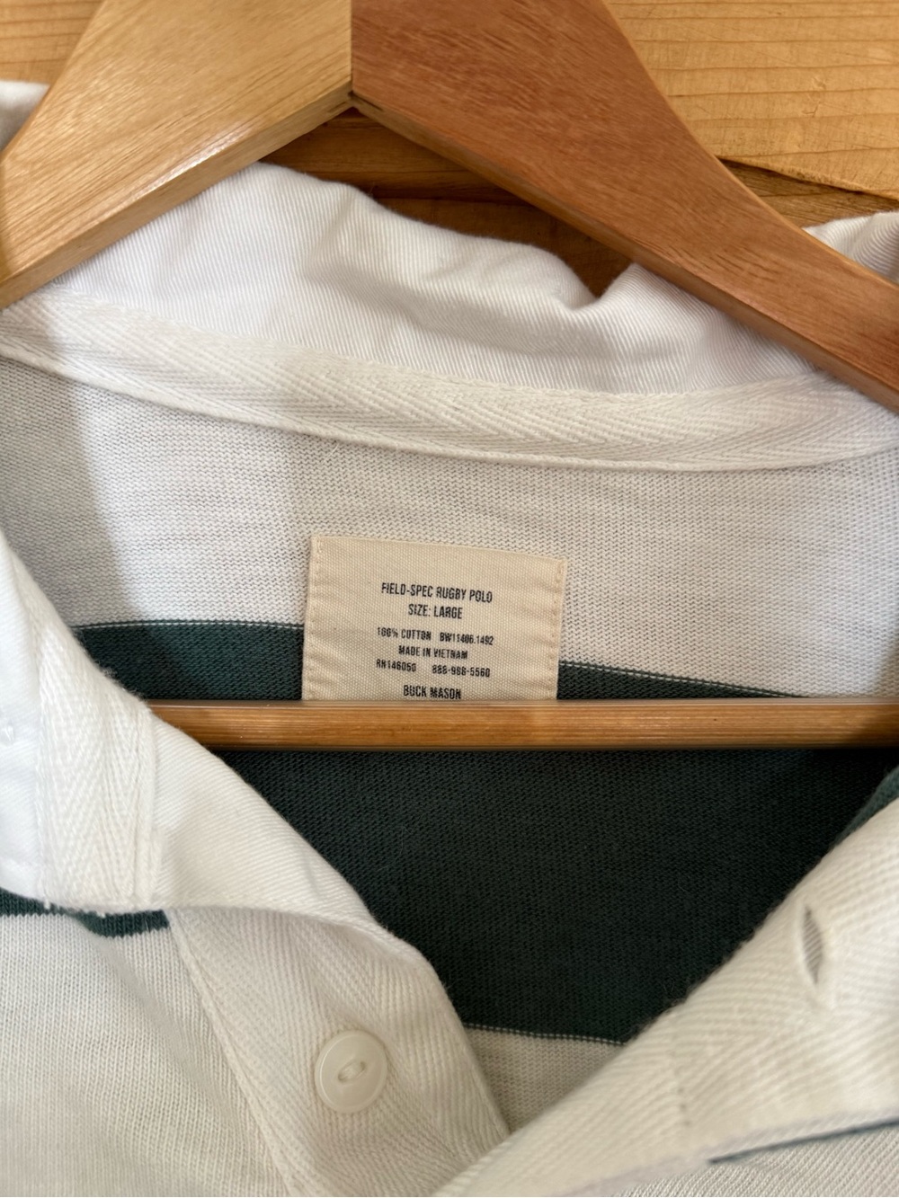 Buck Mason FIELD-SPEC BOYFRIEND CROP RUGBY POLO - Picture 2 of 3